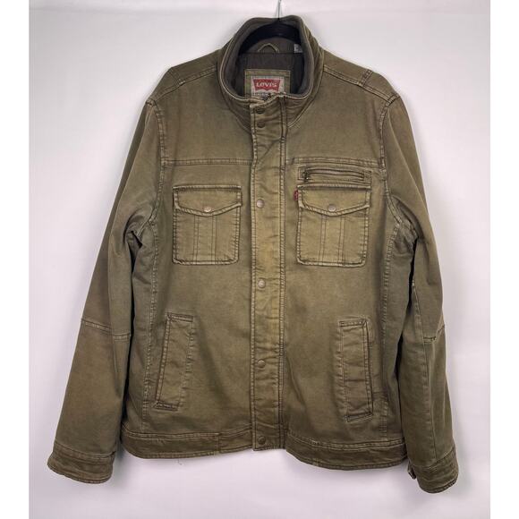 Levi’s Men’s Olive Green Military Stealth Utility Field Jacket Size Large - Picture 1 of 8